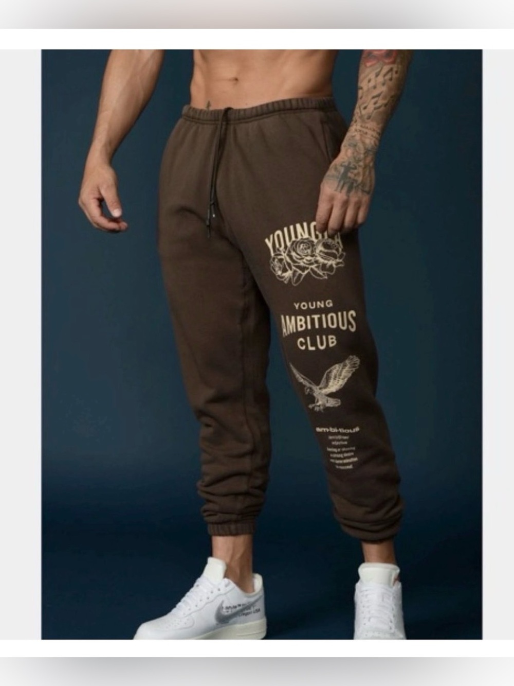 YoungLA Ambitious Club Brown Men's Jogger Sweatpants Size Small